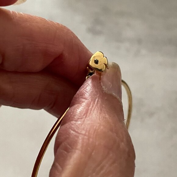 Kate Spade Pearlette Black Ball Charm Pierced Front Drop Hoop Gold Tone Earrings - Picture 7 of 7